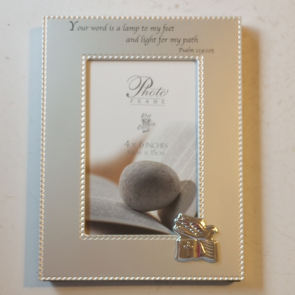 21st Century Christian Catholic Religious Silver 4 x 6 Inch Vertical Photo Frame